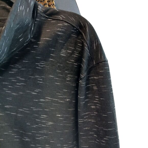 California Shirt Co Sweatshirt Men Medium Black White Space Dye 1/4 Zip Fleece - Picture 2 of 9